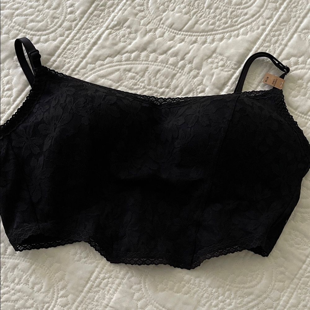 PINK Victoria's Secret Black Lace Bandeau NWT